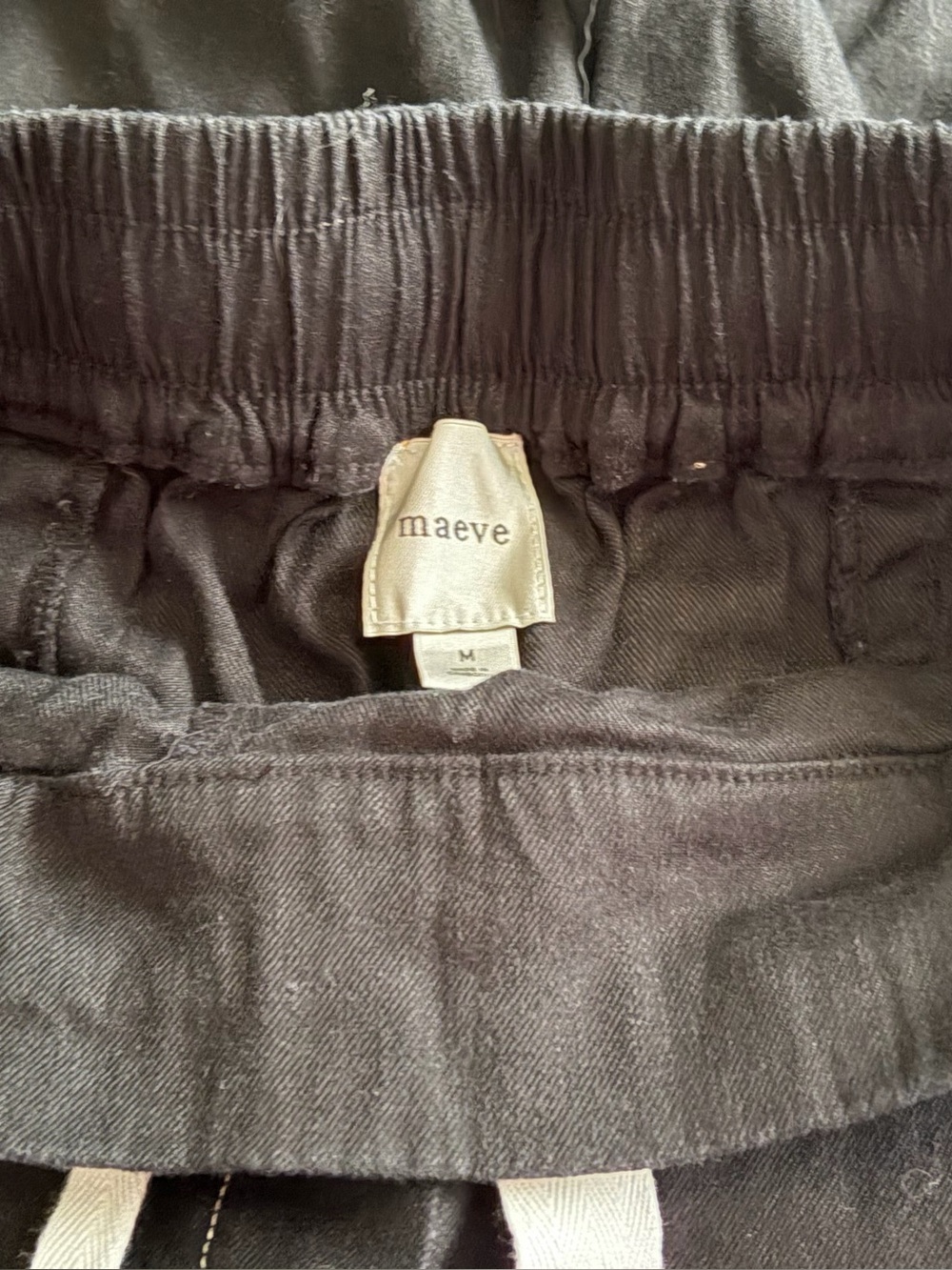 Anthropologie Maeve La Ponche Pull On Linen Wide Leg Pants Black - Picture 5 of 5